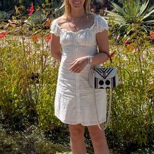 Aqua White Off-Shoulder Dress